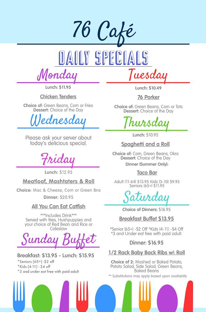 76 Cafe Menu image 3