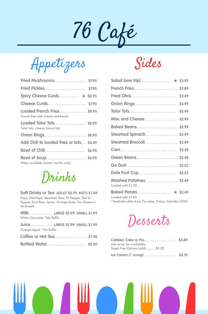 76 Cafe Menu image 4